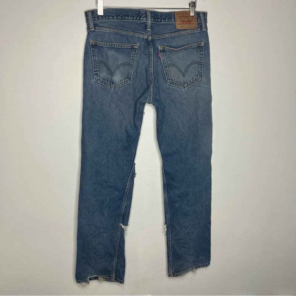 Levi’s‎ straight fit 505 jeans distressed destroyed men’s size 34 x 34 casual